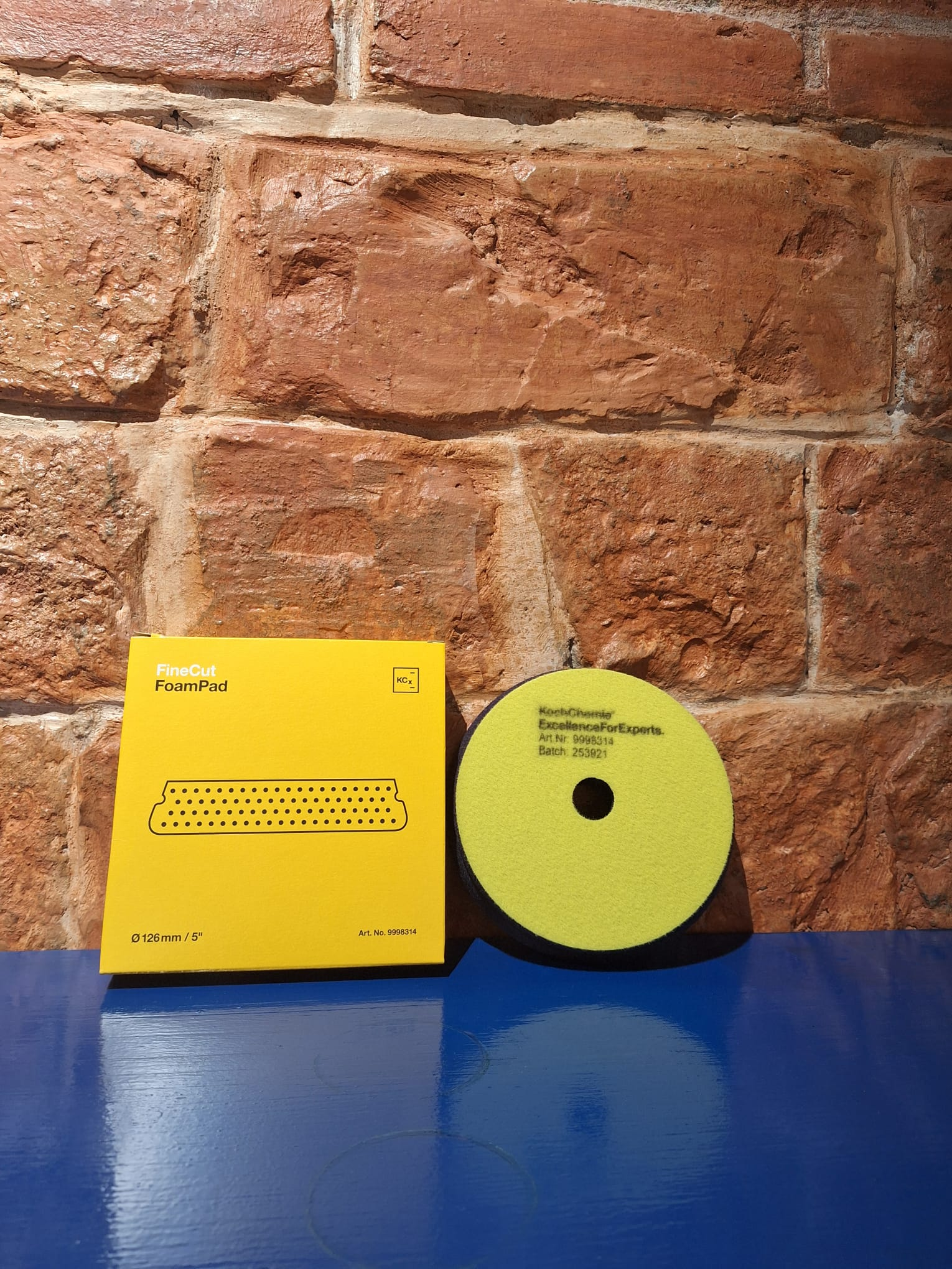Image of Koch Chemie 126x23mm Yellow Fine Cut Foam Pad